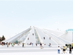 走上斜梁去观景：地拉那金字塔 / MVRDV
