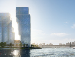 OMA揭晓在纽约布鲁克林的首个项目：相互咬合的双塔方案