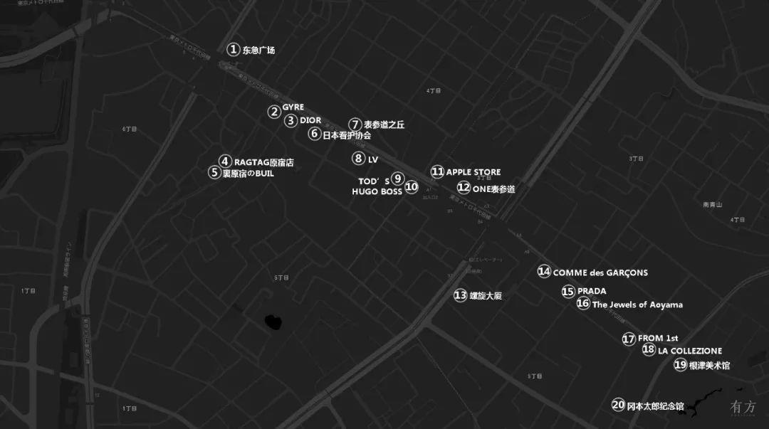 建筑地图48 | 东京：一千米长的街道，能挤进多少个著名建筑师作品？ – 有方