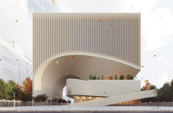 马什哈德建筑工程组织总部:贯穿建筑的曲面空间 / NextOffice