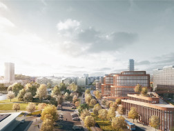 3XN赢得斯德哥尔摩一办公建筑竞赛，弯曲的立面建立新的城市连接