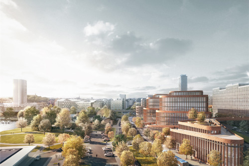 3XN赢得斯德哥尔摩一办公建筑竞赛，弯曲的立面建立新的城市连接