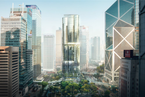 扎哈事务所最新方案：香港美利道2号，层次丰富的曲面玻璃体量
