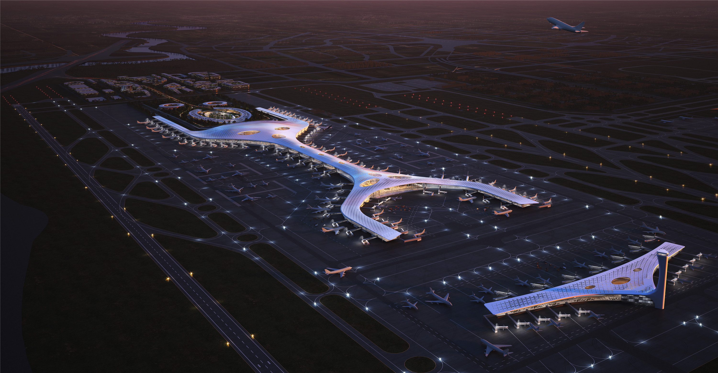 鸟瞰广州白云机场，四跑的扩建雏形已经展现出来了|广州市_新浪新闻
