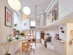 34平方米、4.5米净高、“4层”空间的单身公寓 / 南京悦设空间设计
