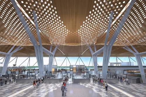 中标方案 | 瓜达拉哈拉机场2号航站楼：波浪形木结构屋顶 / CallisonRTKL
