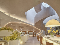 “绽放”的曲线：上海陆家嘴花厨餐厅 / 梁筑设计事务所