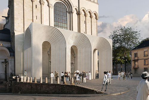 隈研吾将改造法国一教堂入口，以轻盈手法诠释中世纪建筑特征