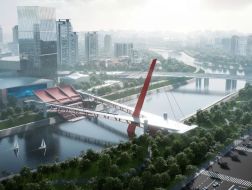 竞赛获奖方案 | 立·落：南京市城南河景观步行桥 / 相白设计VoiD