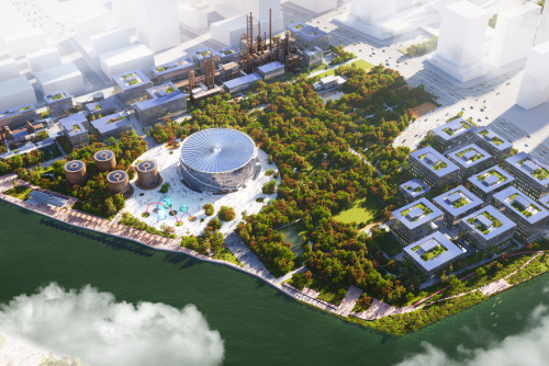 MVRDV中标方案：大运河未来艺术科技中心，炼油厂变身可持续园区