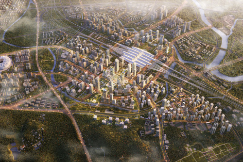 SOM+广州市城规公司，公布广州南站核心区城市设计优化提升方案