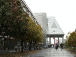 OMA第二名方案：以漂浮体量解决场地的“灵魂”缺失，慕尼黑HVB新总部大楼