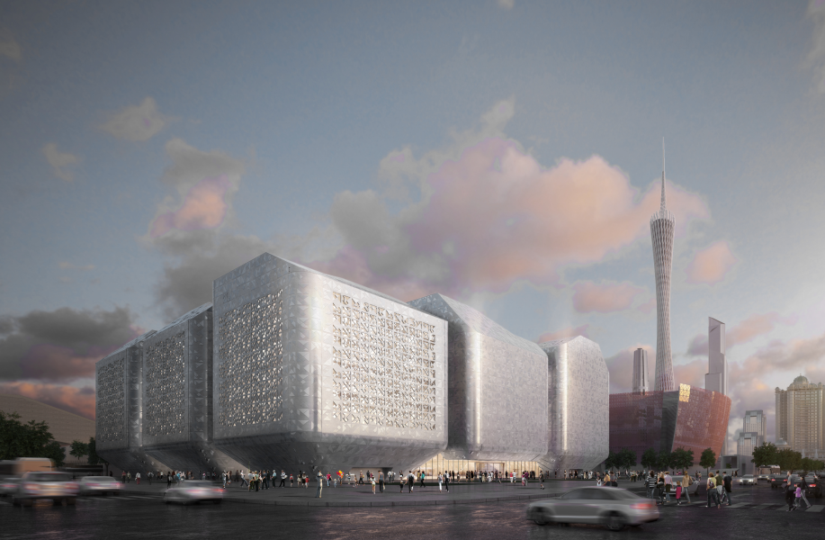 在建方案|广州科学馆:悬浮城坊,科技魔方 / Nieto Sobejano Arquitectos