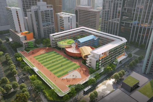 在建方案｜罗湖船步街片区城市更新滨河实验学校 / Aedas＋和华国际工程与设计