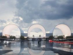 俄罗斯新机场第一名方案公布，三个“拱门”轻盈透明