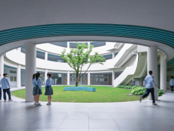 宁波古林职高庭院内廊与室内设计 / 蘑菇云设计工作室