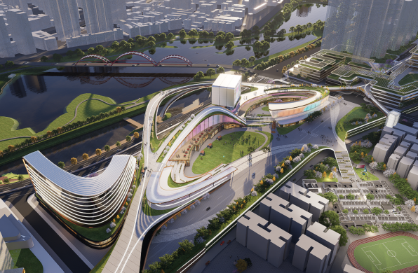 Aedas方案：深圳笋岗铁路客整所上盖项目城市设计，公共空间和文化商业组团